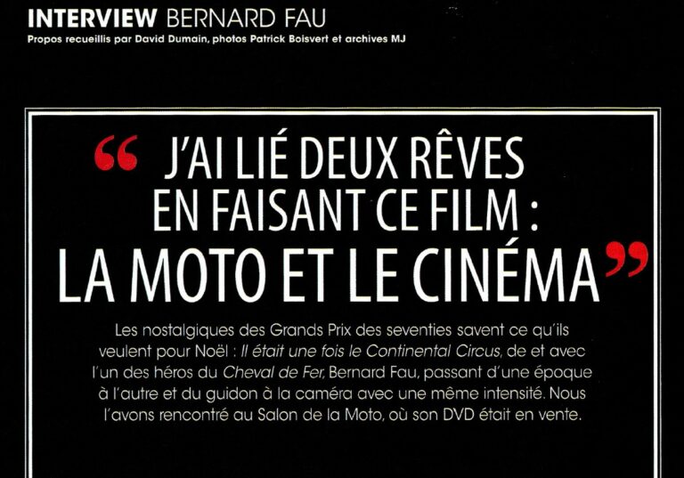 Interview de Bernard Fau dans Moto Journal 2015